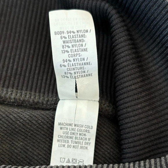 Aerie Offline 7 Inch Inseam Hi-Rise Biker Short Braid Detail Grey Athletic Sport - Picture 2 of 8